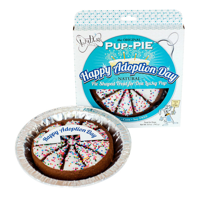 The Lazy Dog Happy Adoption Day Pie Shaped Treat for One Lucky Pup