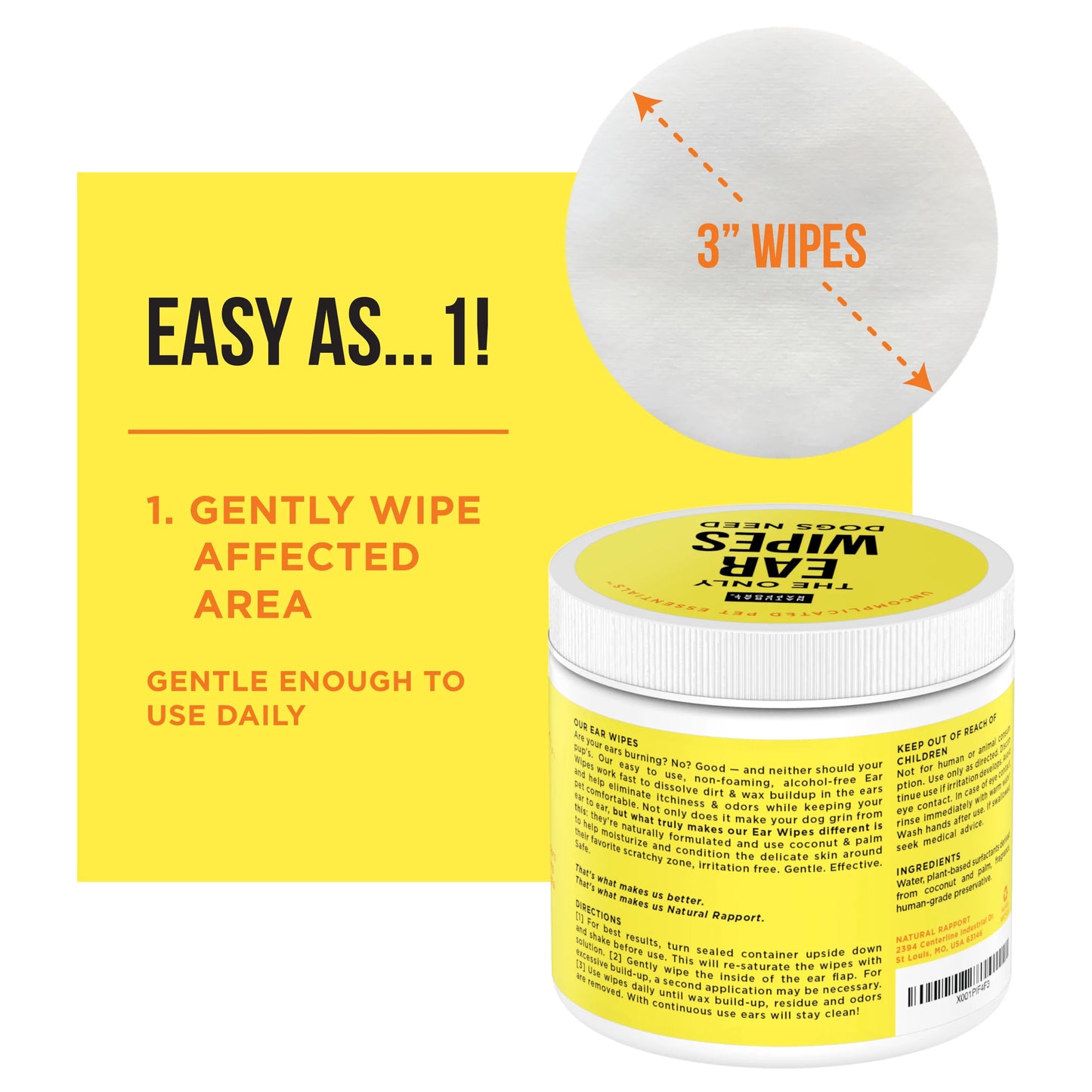 Natural Rapport The Only Ear Wipes Dogs Need