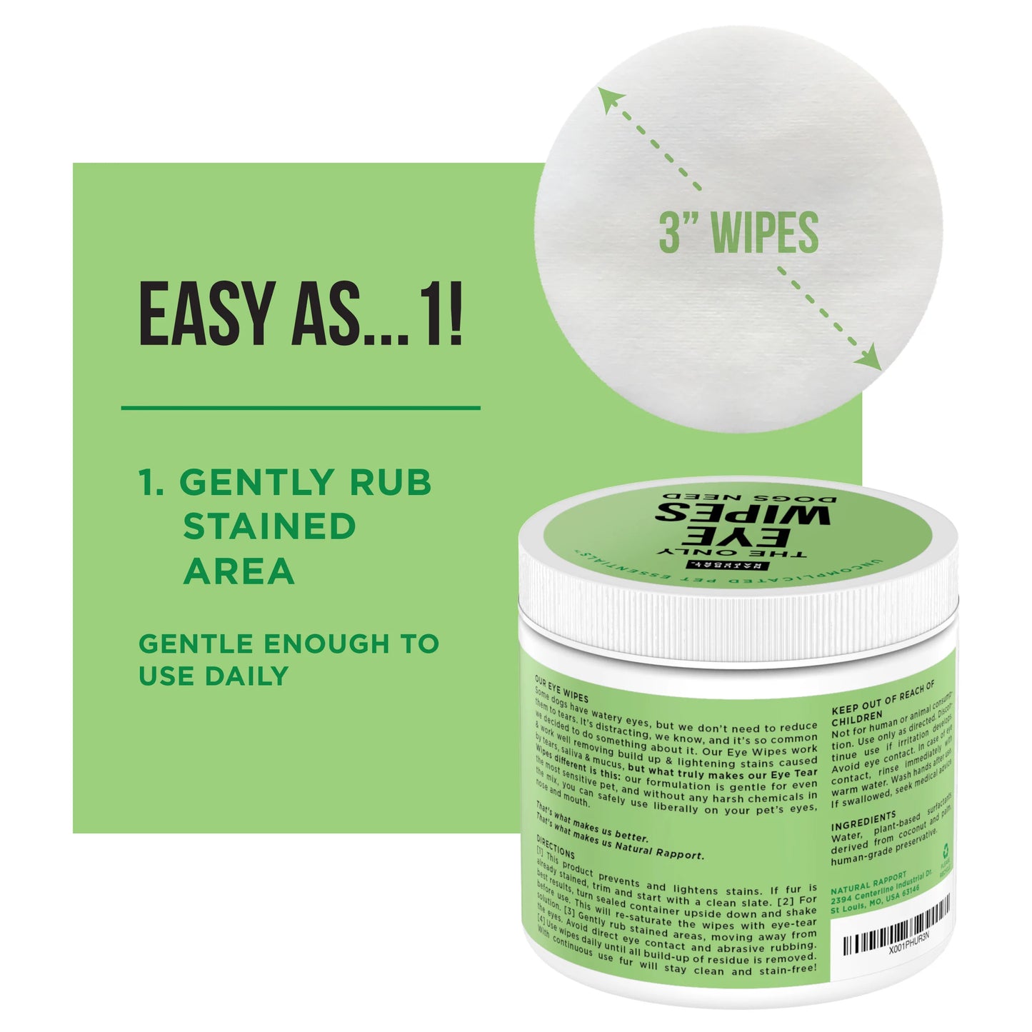 Natural Rapport The Only Eye Wipes Dogs Need