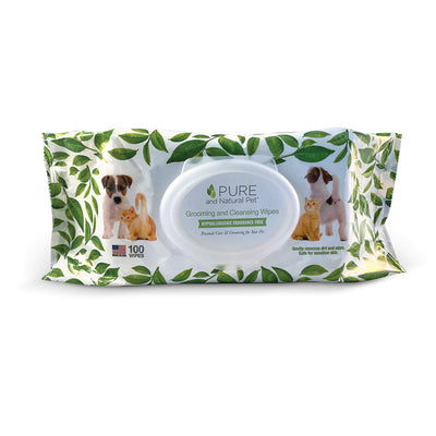 Pure And Natural Pet Grooming And Cleansing Wipes (Fragance - Free) Dogs/Cats