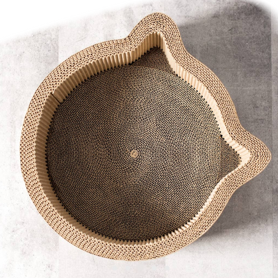 Necoichi Cat-Headed Scratcher Bed (Birch)