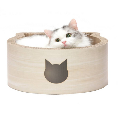 Necoichi Cat-Headed Scratcher Bed (Birch)