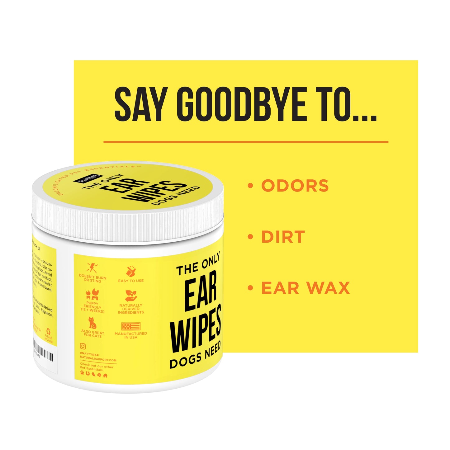 Natural Rapport The Only Ear Wipes Dogs Need