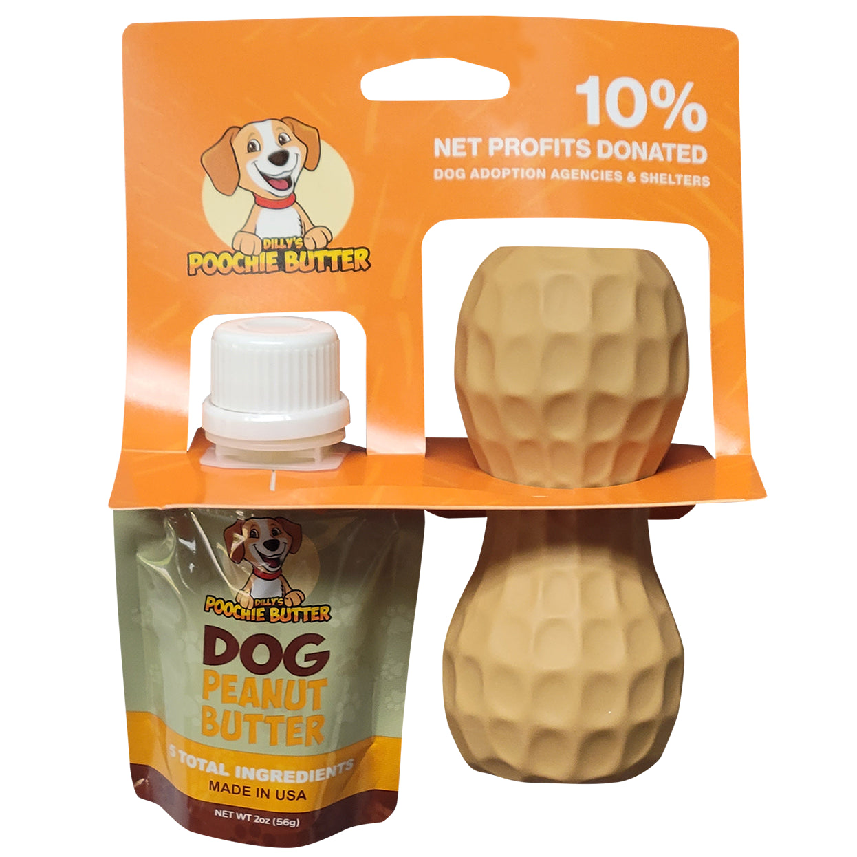 Dilly's Poochie Butter 2oz Squeeze Pack + Md. Toy Filler