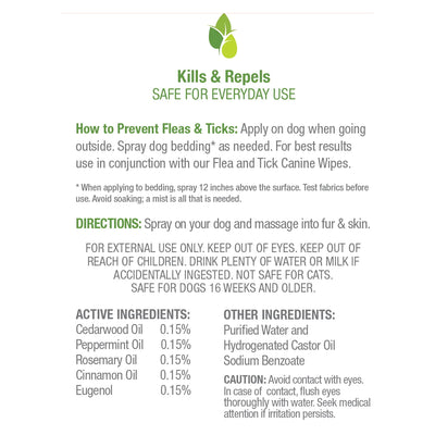 Pure And Natural Pet Flea & Tick Spray For Dogs