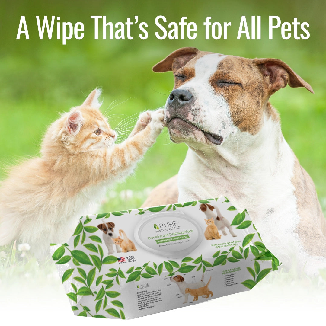 Pure And Natural Pet Grooming And Cleansing Wipes (Fragance - Free) Dogs/Cats