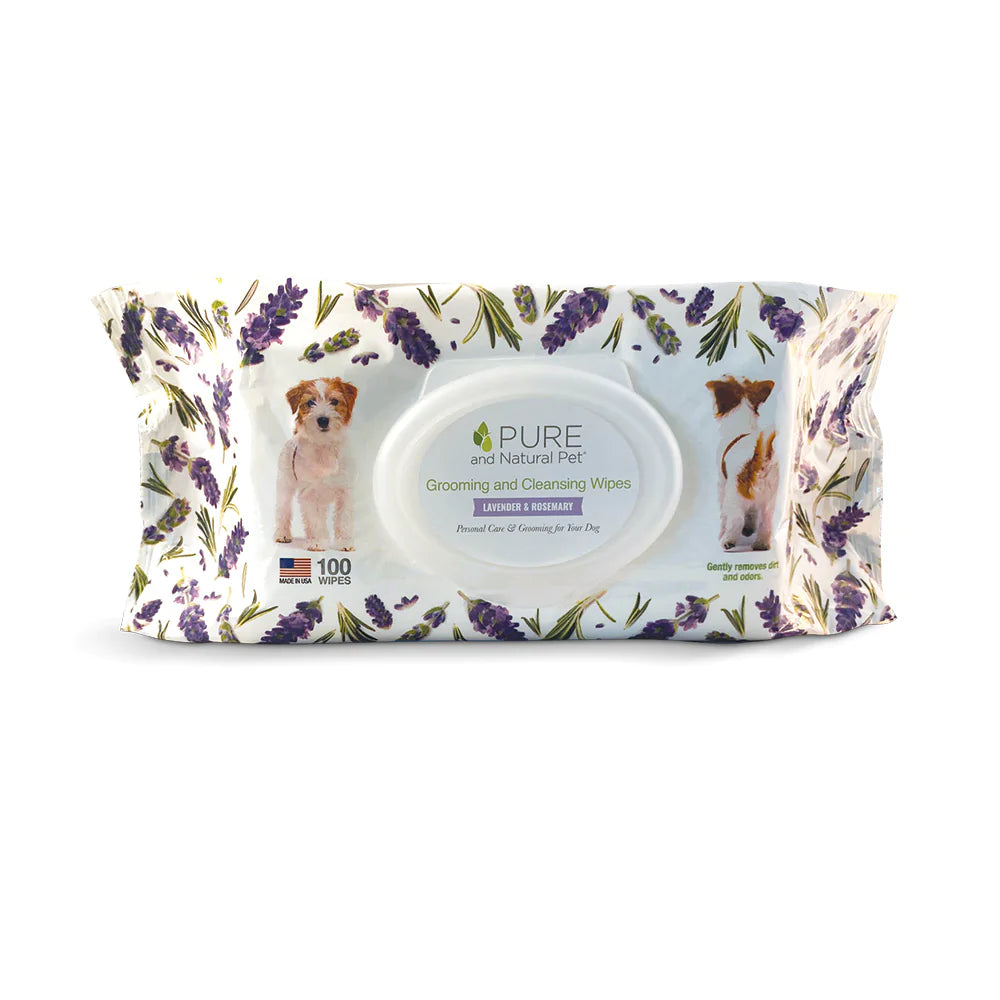 Pure And Natural Pet Grooming And Cleansing Wipes (Lavender and Rosemary)